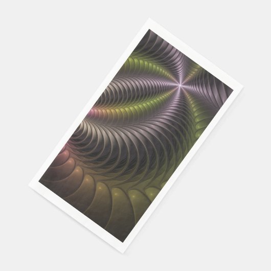 Abstraktes schlankes, buntes 3D-Fraktal Serviette (Ecke)