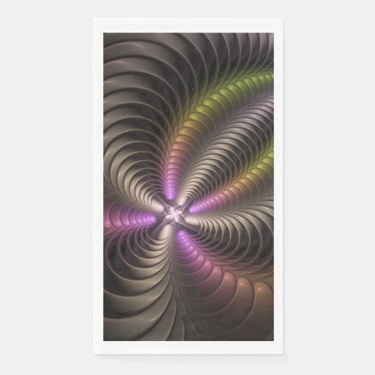 Abstraktes schlankes, buntes 3D-Fraktal Serviette (Vorderseite)