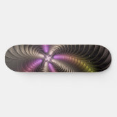 Abstraktes schlankes, buntes 3D-Fraktal Skateboard (Horizontal)