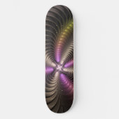 Abstraktes schlankes, buntes 3D-Fraktal Skateboard (Vorderseite)