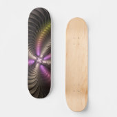 Abstraktes schlankes, buntes 3D-Fraktal Skateboard (Vorderseite)