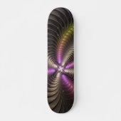 Abstraktes schlankes, buntes 3D-Fraktal Skateboard (Vorne)