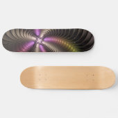 Abstraktes schlankes, buntes 3D-Fraktal Skateboard (Horizontal)