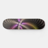 Abstraktes schlankes, buntes 3D-Fraktal Skateboard (Horizontal)
