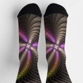 Abstraktes schlankes, buntes 3D-Fraktal Socken (Oben)