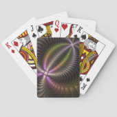 Abstraktes schlankes, buntes 3D-Fraktal Spielkarten (Rückseite)