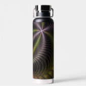 Abstraktes schlankes, buntes 3D-Fraktal Trinkflasche (Rückseite)