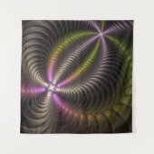 Abstraktes schlankes, buntes 3D-Fraktal Wandteppich (Vorderseite)