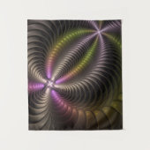 Abstraktes schlankes, buntes 3D-Fraktal Wandteppich (Vorderseite)