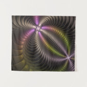 Abstraktes schlankes, buntes 3D-Fraktal Wandteppich (Vorderseite (Horizontal))