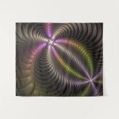 Abstraktes schlankes, buntes 3D-Fraktal Wandteppich (Vorderseite (Horizontal))