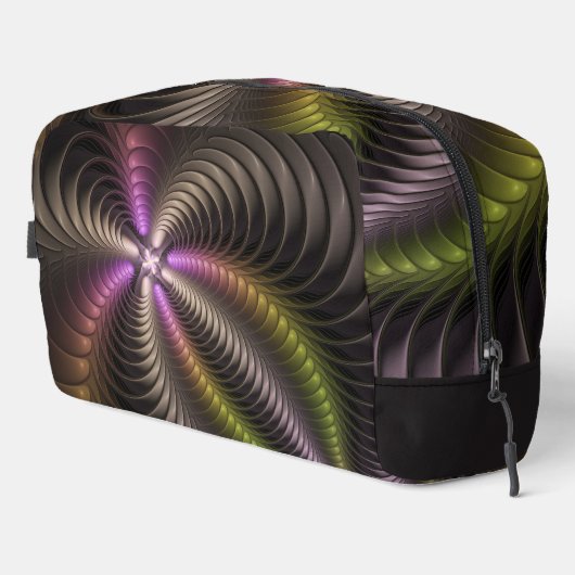 Abstraktes schlankes, buntes 3D-Fraktal Waschbeutel (Rechte Ecke)