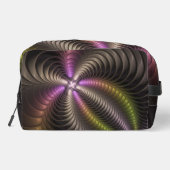Abstraktes schlankes, buntes 3D-Fraktal Waschbeutel (Rückseite)