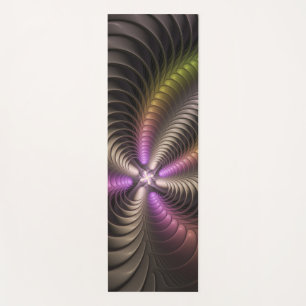 Abstraktes schlankes, buntes 3D-Fraktal Yogamatte