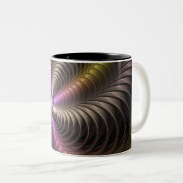 Abstraktes schlankes, buntes 3D-Fraktal Zweifarbige Tasse