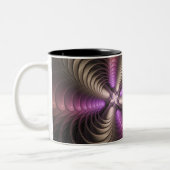 Abstraktes schlankes, buntes 3D-Fraktal Zweifarbige Tasse (Links)