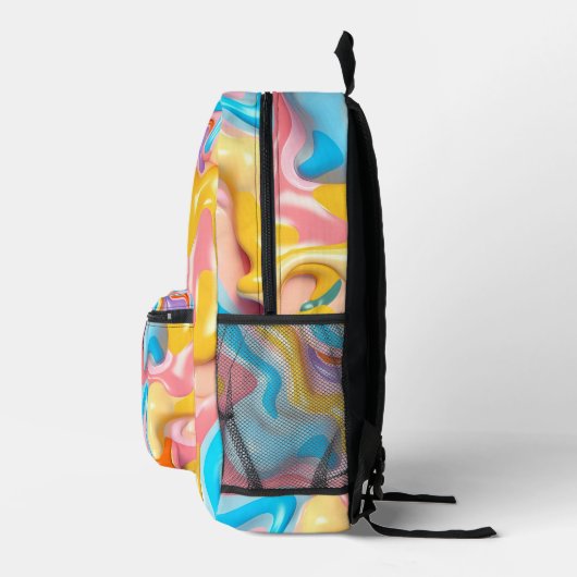 Abstraktes schlankes Plastikfluid Bedruckter Rucksack (Rechts)