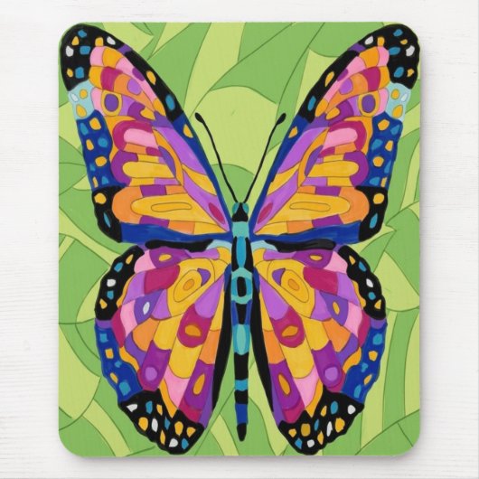 Abstraktes Schmetterlingsgemälde Mousepad (Vorne)