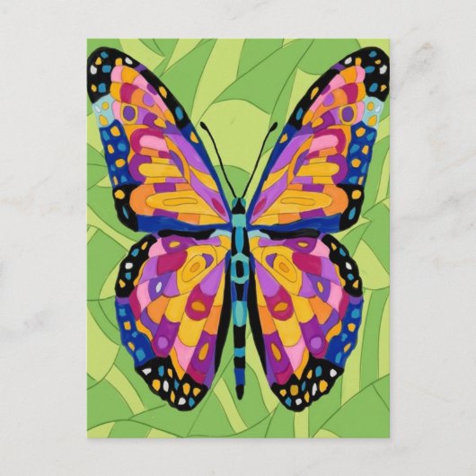 Abstraktes Schmetterlingsgemälde Postkarte (Vorderseite)