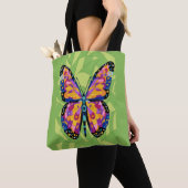 Abstraktes Schmetterlingsgemälde Tasche (Von Nahem)