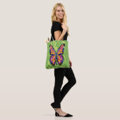 Abstraktes Schmetterlingsgemälde Tasche (Am Model)