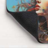 Abstraktes Schmetterlingsmädchen Mousepad (Ecke)