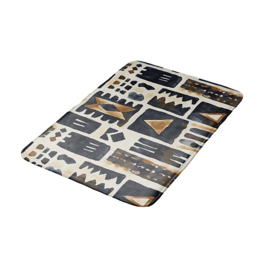 Abstraktes Schmuckmuster Badematte (Schrägansicht)