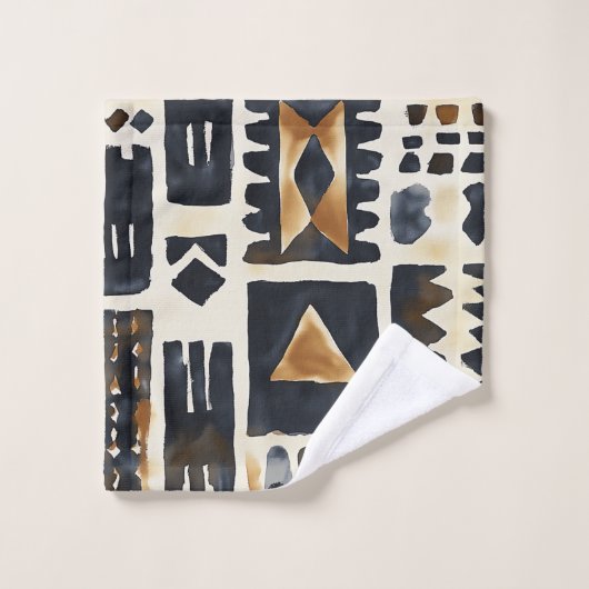 Abstraktes Schmuckmuster Badhandtuch Set (Waschlappen)