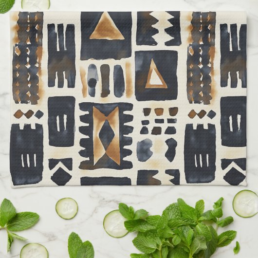 Abstraktes Schmuckmuster Geschirrtuch (Gefaltet)