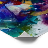 Abstraktes Schmuckton-Farbspritzer-Poster Poster (Ecke)