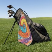 Abstraktes Schnecken Muster, multicolor Golfhandtuch (Gras)