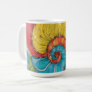 Abstraktes Schnecken Muster, multicolor Kaffeetasse