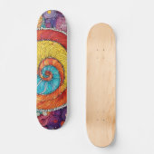 Abstraktes Schnecken Muster, multicolor Skateboard (Vorderseite)