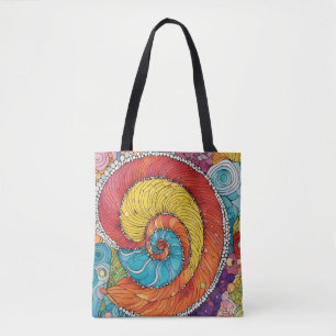 Abstraktes Schnecken Muster, multicolor Tasche