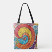 Abstraktes Schnecken Muster, multicolor Tasche (Rückseite)