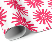 Abstraktes Schneeflockenmuster Rot Geschenkpapier (Rolleneckpunkt)