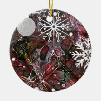 Abstraktes Schneeglocken-Weihnachtsbaumanhänger Keramik Ornament