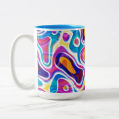 Abstraktes Schnittmuster aus farbigem Papier Zweifarbige Tasse (Links)