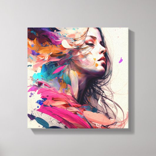 Abstraktes, schönes Frauengesicht Leinwanddruck (Vorderseite)