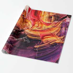 Abstraktes schönes lila, rotes und gelbes helles c geschenkpapier