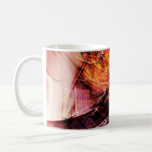 Abstraktes schönes lila, rotes und gelbes helles c kaffeetasse
