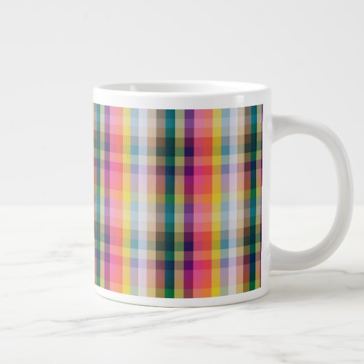 Abstraktes schottisches Kariert Jumbo-Tasse (Rechts)