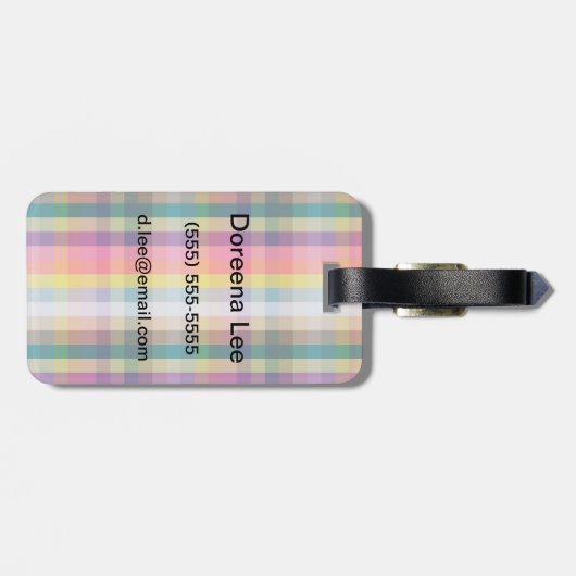 Abstraktes schottisches kariertes gepäckanhänger (Rückseite horizontal)