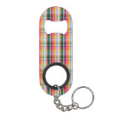 Abstraktes schottisches kariertes schlüsselanhänger flaschenöffner (Rückseite)