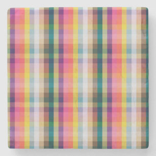 Abstraktes schottisches kariertes steinuntersetzer