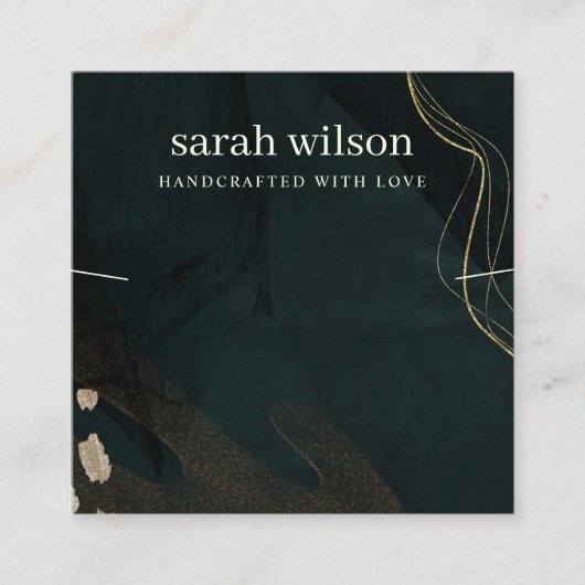 Abstraktes Schwarz-Band-Nekklassedisplay Quadratische Visitenkarte (Vorderseite)