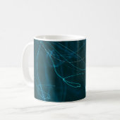 Abstraktes Schwarz-Blau-Bild Kaffeetasse (Vorderseite Links)