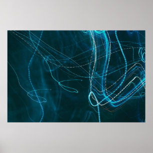 Abstraktes Schwarz-Blau-Bild Poster