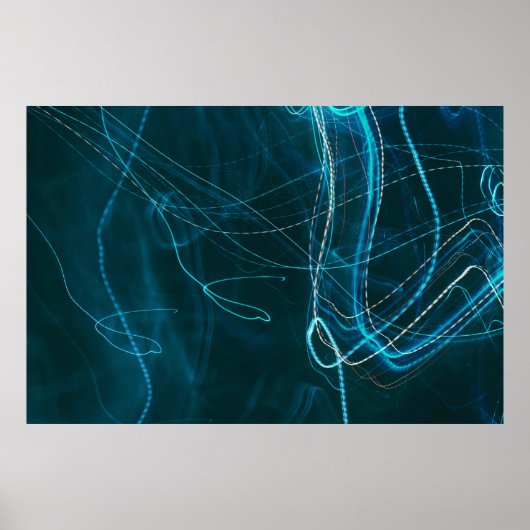 Abstraktes Schwarz-Blau-Bild Poster (Vorne)
