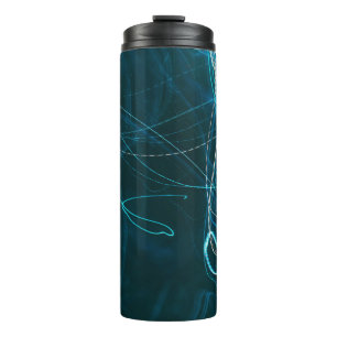 Abstraktes Schwarz-Blau-Bild Thermosbecher